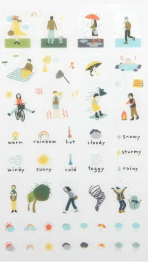 16 Weather- Dailylike- Bullet Journal -deco stickers-Scrapbooking Stickers- weather stickers- -planner stickers-rain-snow - Love My Tapes