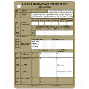 A6 Section Quick Attack Order Slate (Qaos)