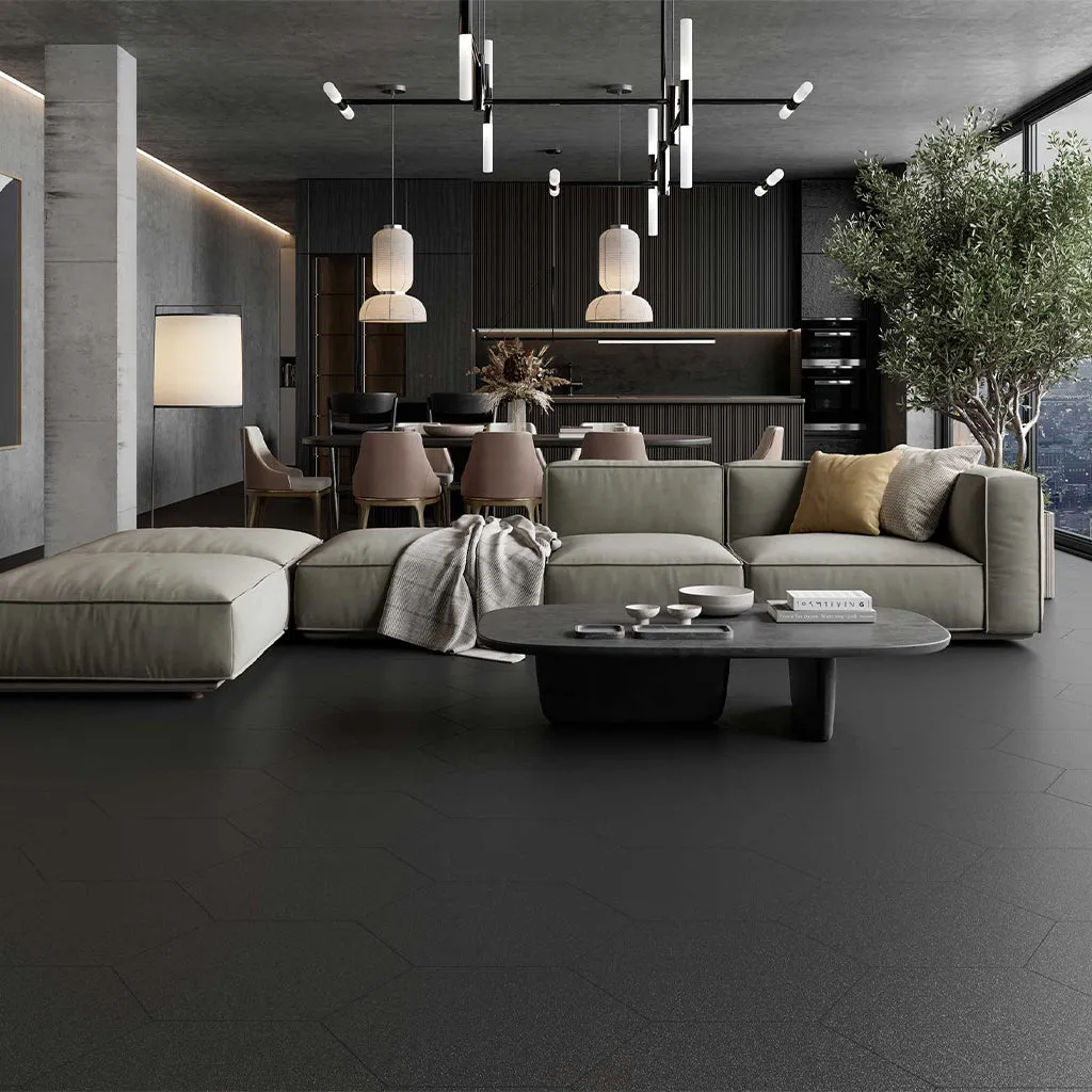 Argos Black, Hexagon - Porcelain Tile