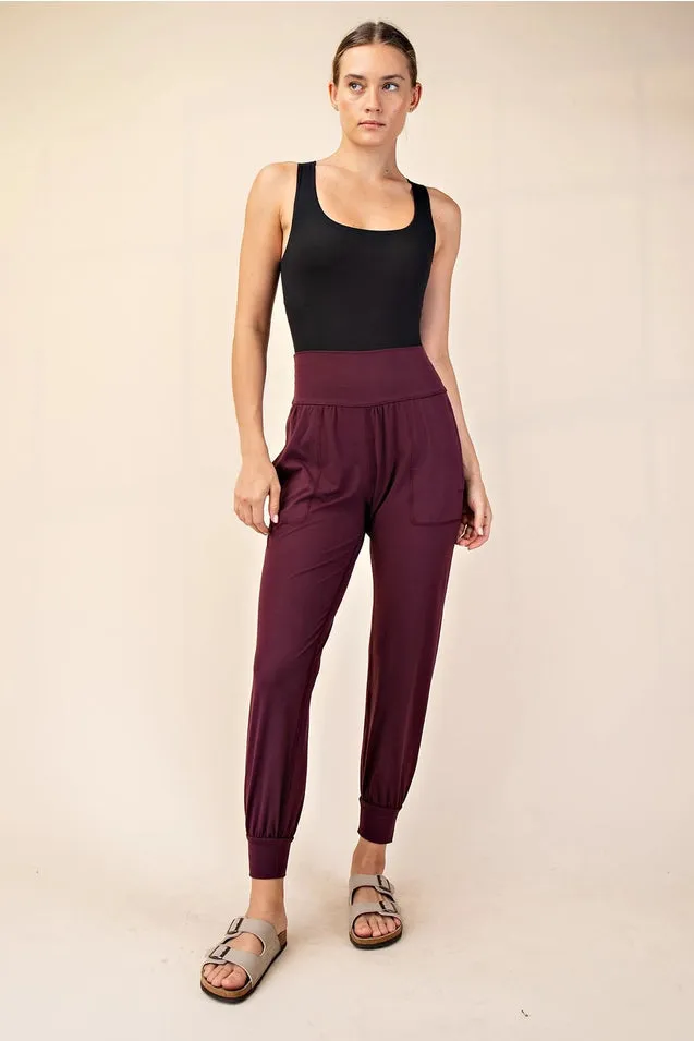 Butter Soft Joggers with Pockets Cassis