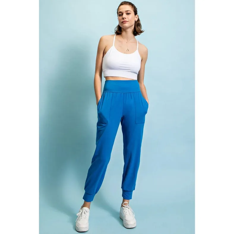 Butter Soft Joggers with Pockets Sonic Blue