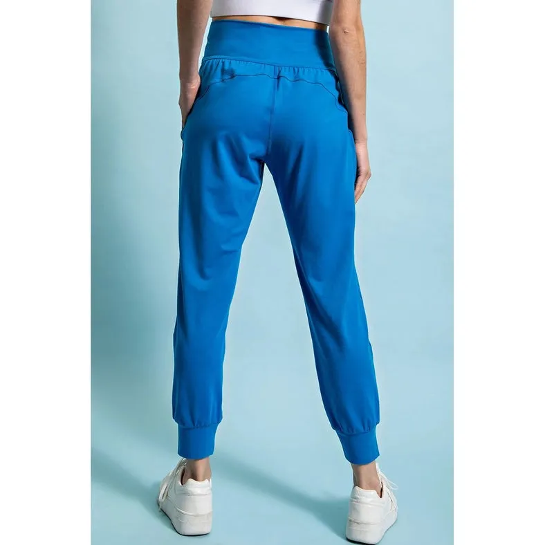 Butter Soft Joggers with Pockets Sonic Blue