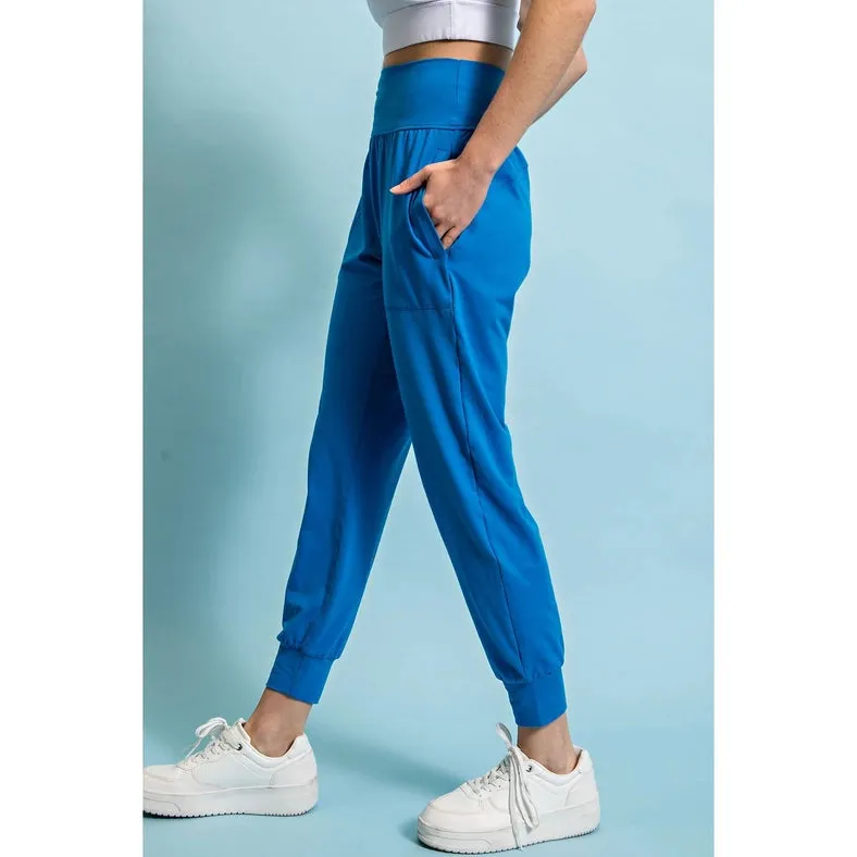 Butter Soft Joggers with Pockets Sonic Blue