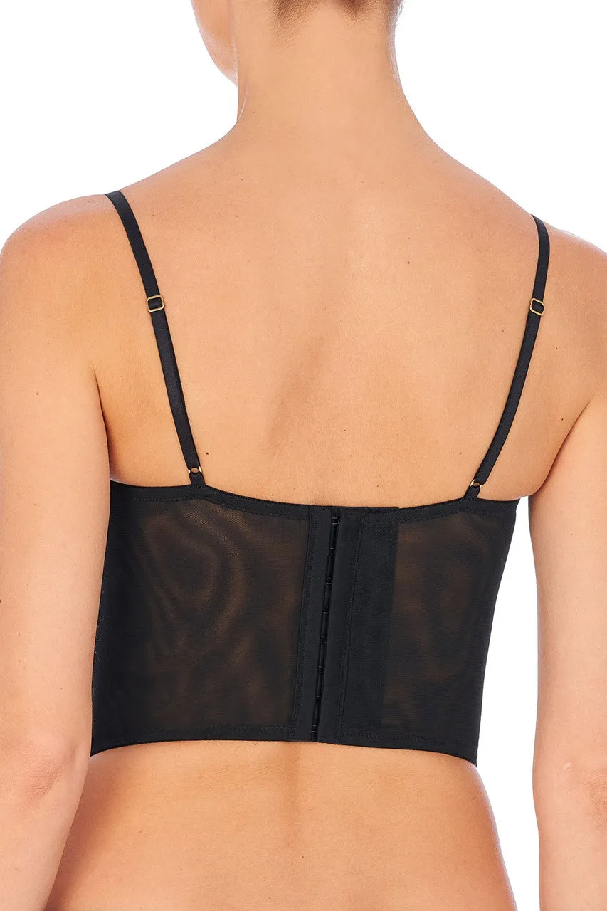 CHANTILLY Lace Bustier in Black/Buff