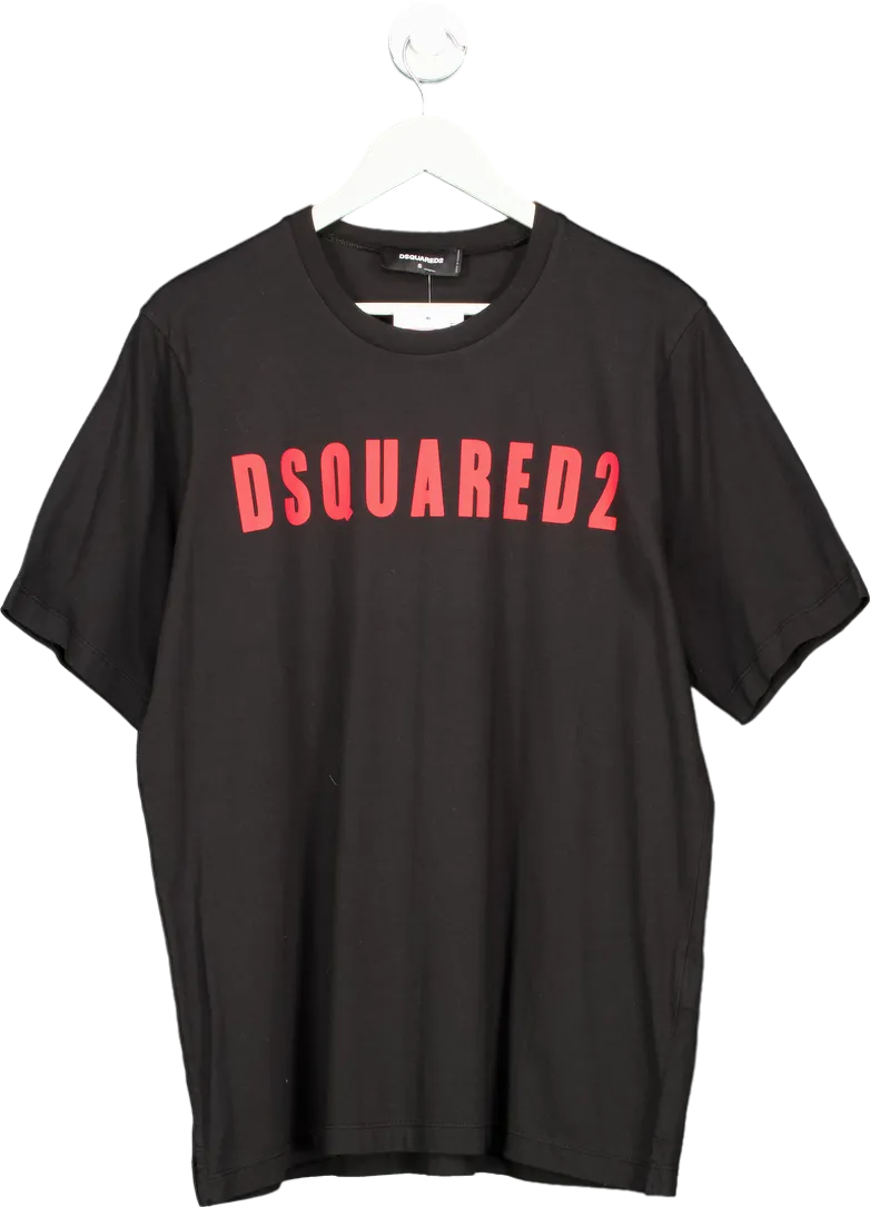Dsquared2 Black Slouch Fit T-Shirt UK S