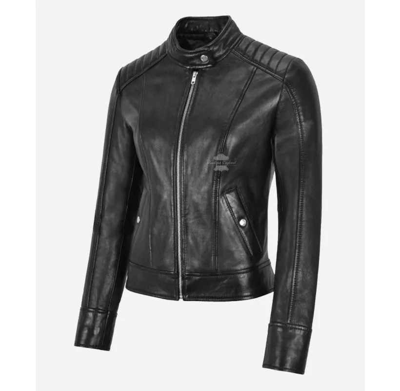 Eleanor Leather Jacket Ladies Classic Black Casual Fashion Jacket