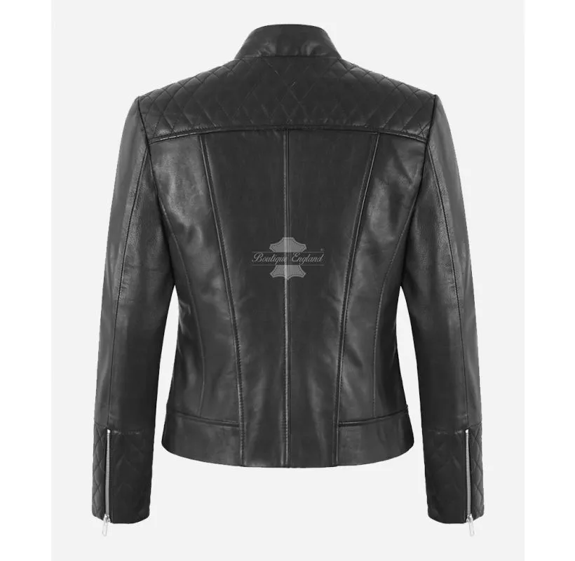 ELISSA Ladies Jacket Women Fitted Black Fashion Leather Jacket