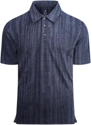 Esabel.C Men's Zipper Polo Shirts Textured Knit Short Sleeve Ribbed Stretchy Polo Shirts for Men