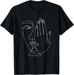 Face Abstract Minimalist Woman Boho Line Art Aesthetic T-Shirt