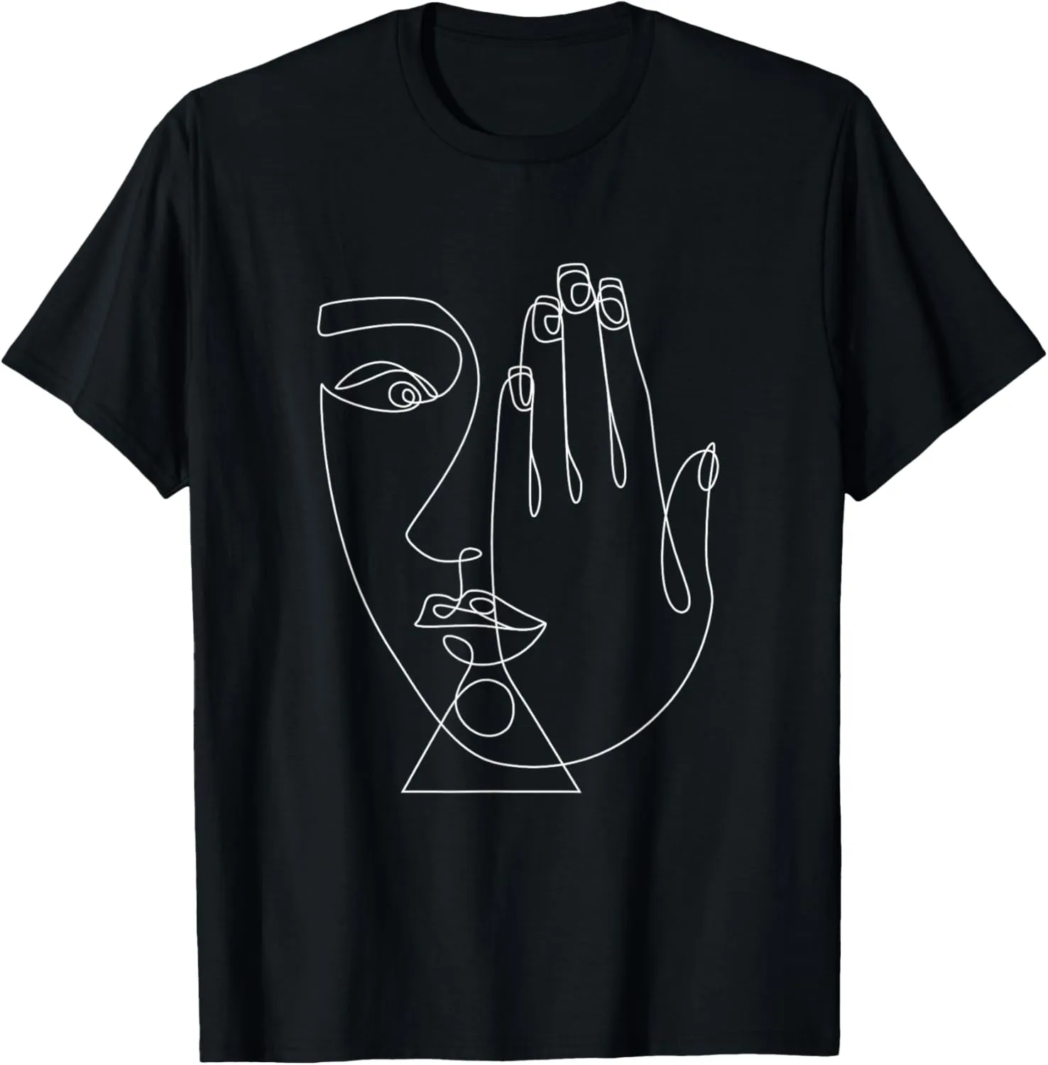Face Abstract Minimalist Woman Boho Line Art Aesthetic T-Shirt