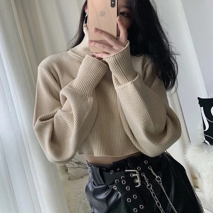FashionKova - Chunky Knit Cropped Sweater