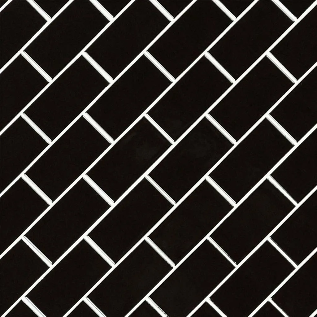 Glossy Black, 2" x 4" - Porcelain Tile