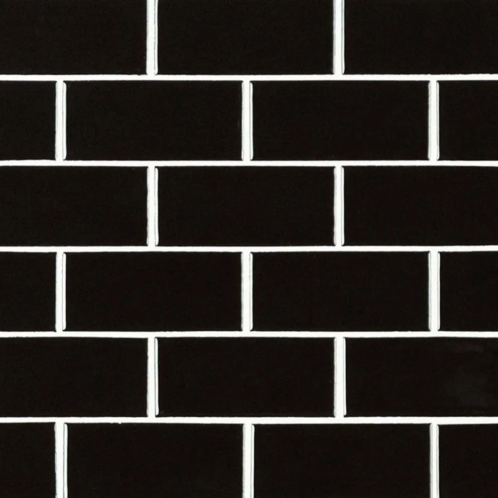 Glossy Black, 2" x 4" - Porcelain Tile