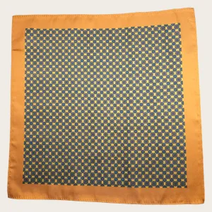 Golden Yellow Blue Dot Stylish and Elegant Silk Pocket Square
