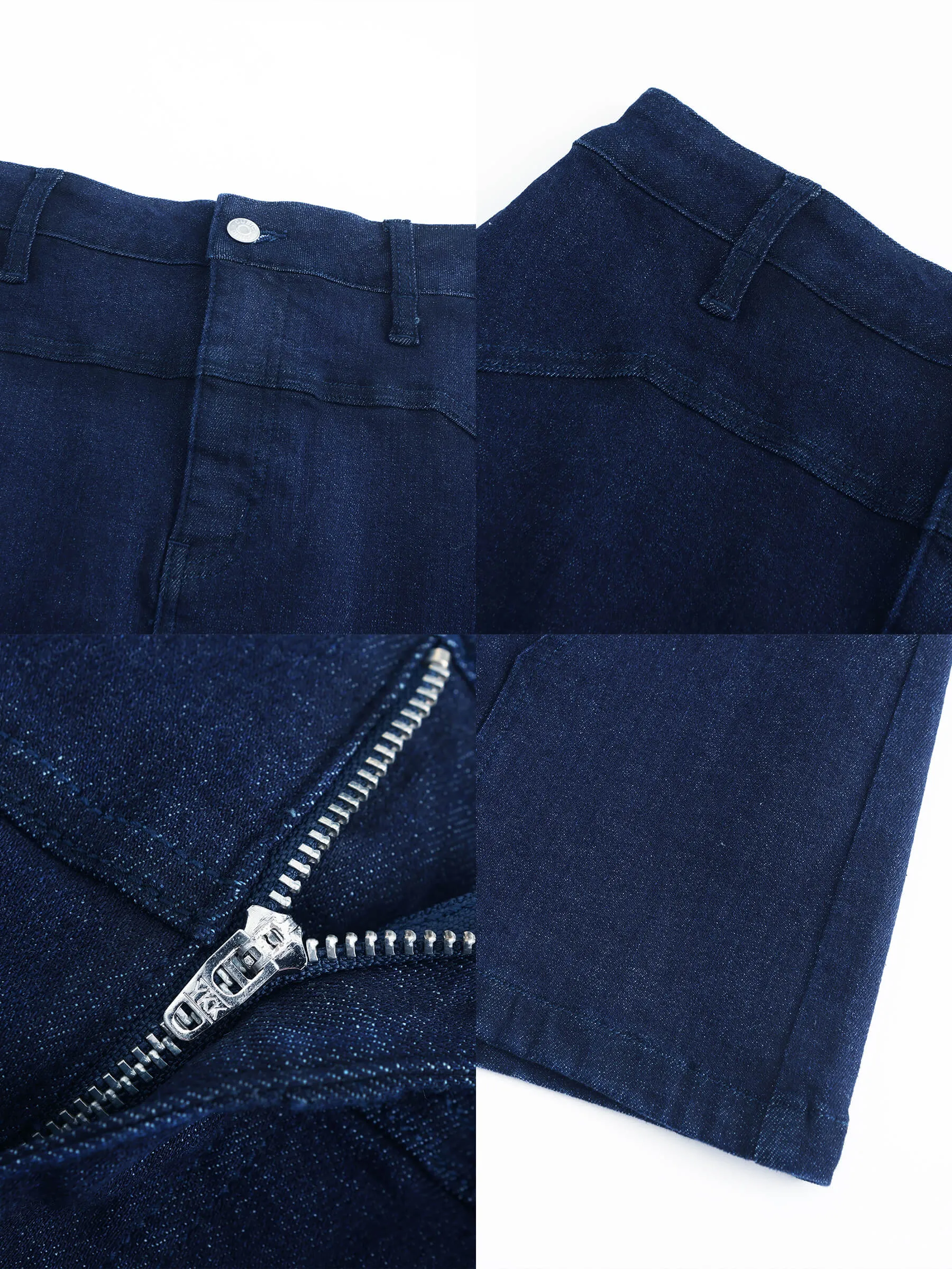 High Elastic Panelled Denim Mini Skirt