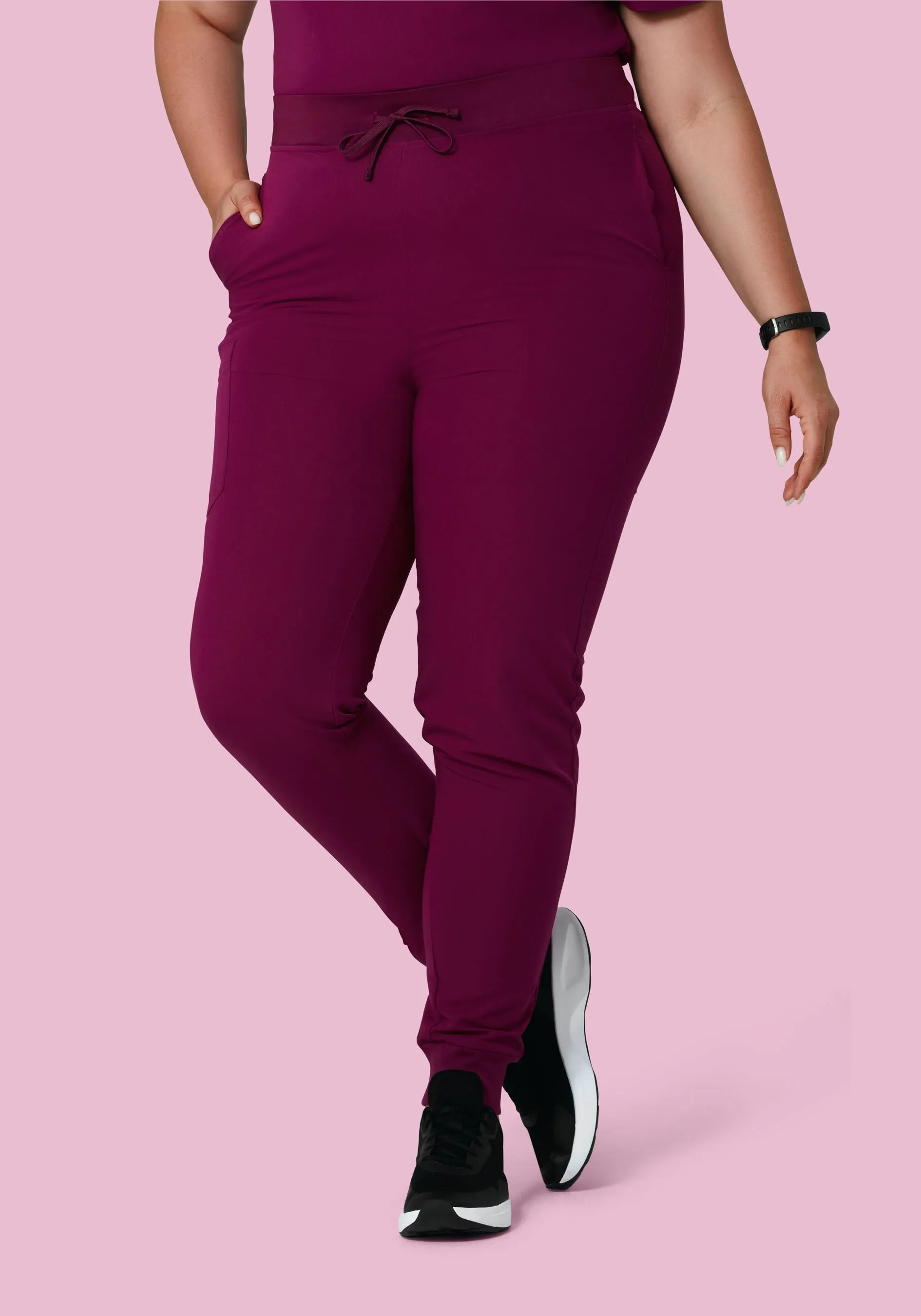 High Waisted Joggers Sangria