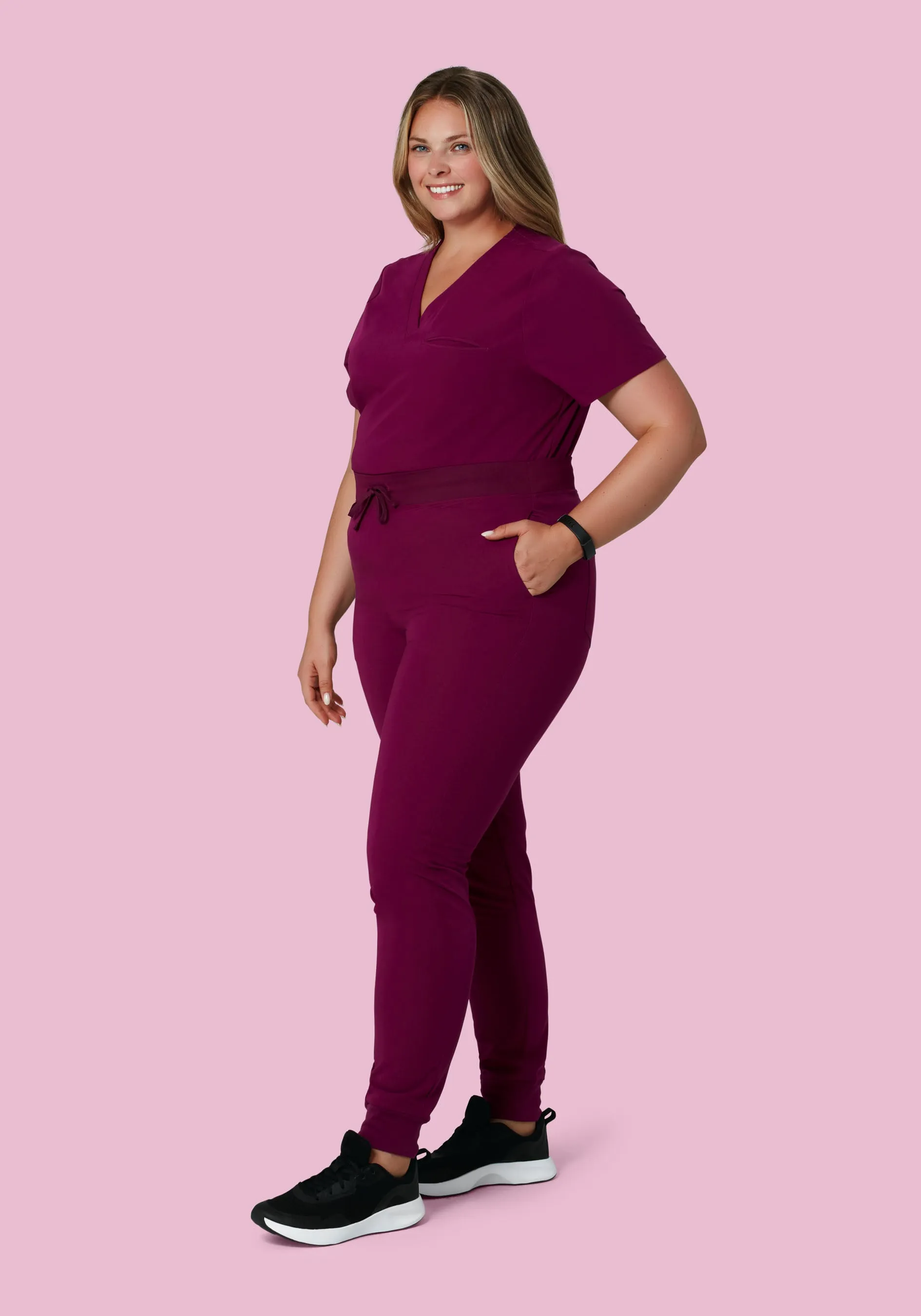 High Waisted Joggers Sangria