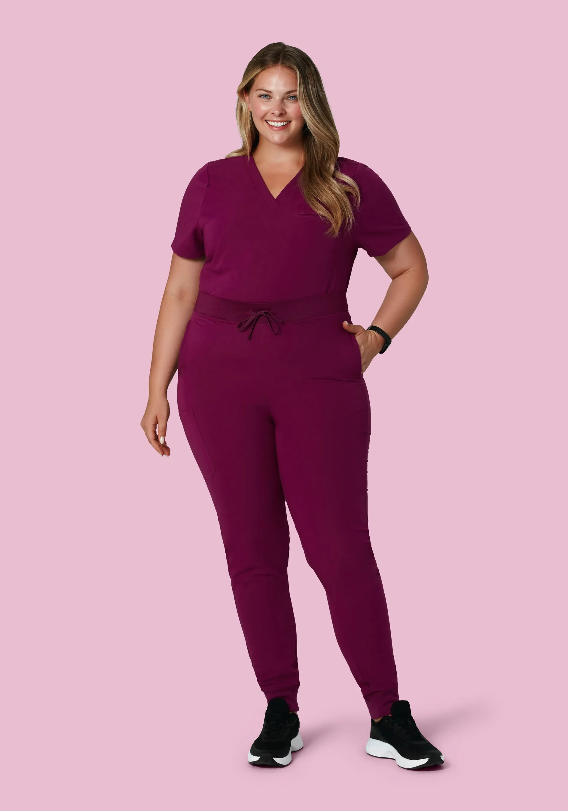 High Waisted Joggers Sangria