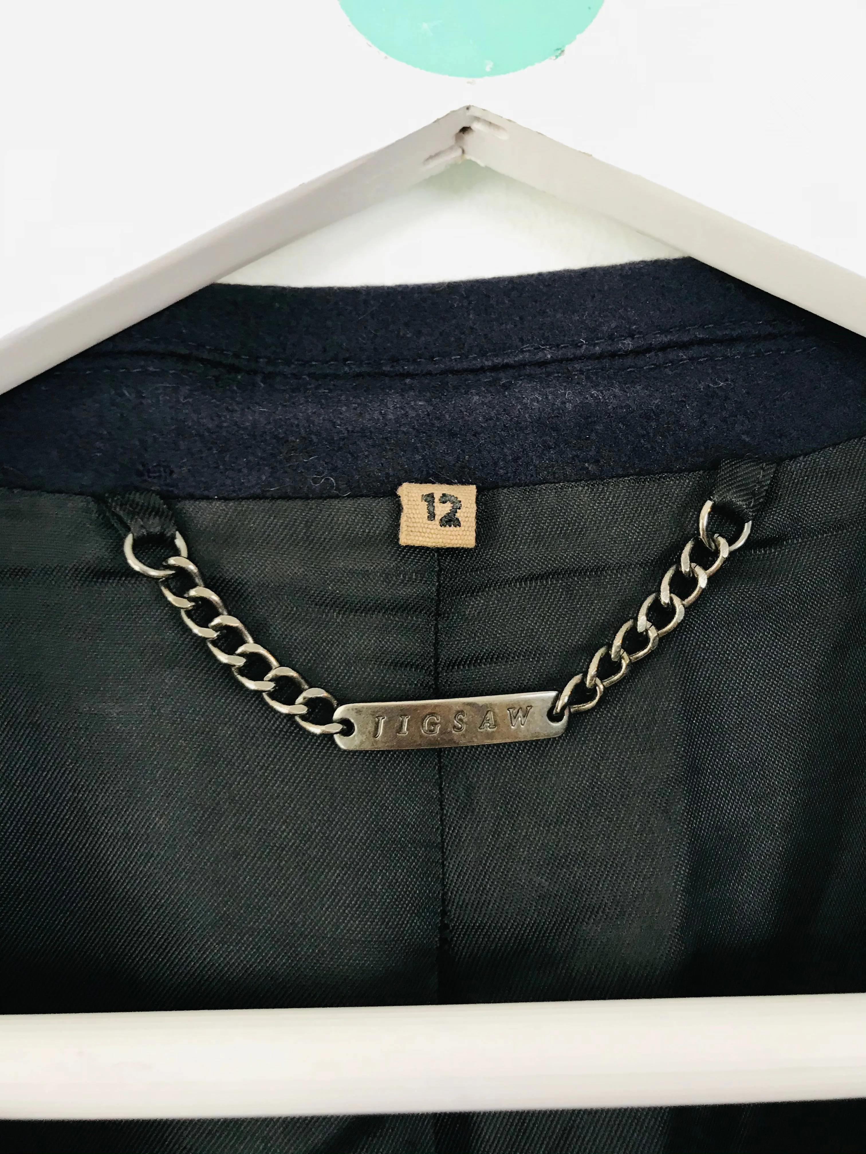 Jigsaw Women’s Wool Blend Pea Coat | UK12 | Navy