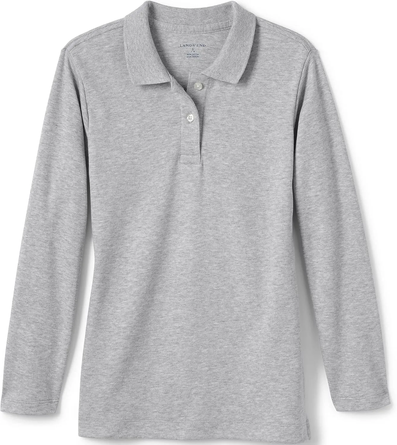Lands' End School Uniform Girls Long Sleeve Feminine Fit Interlock Polo Shirt