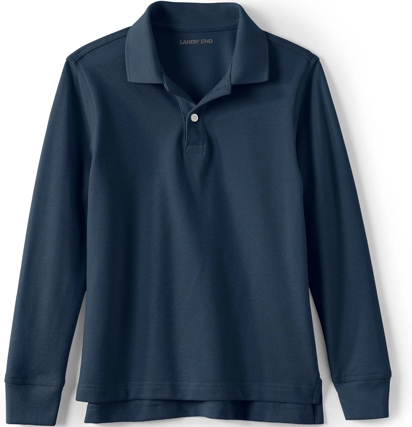 Lands' End School Uniform Kids Long Sleeve Mesh Polo Shirt