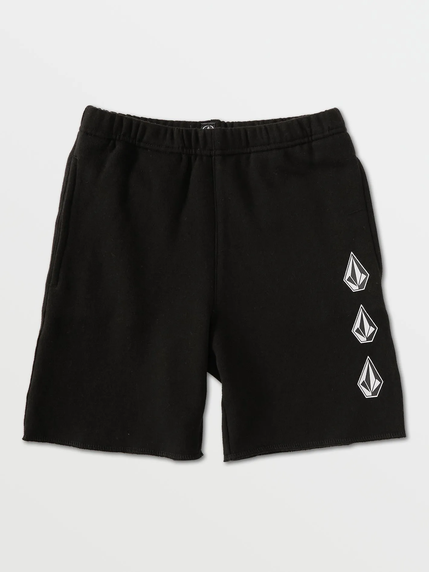 Little Boys Iconic Stone Fleece Shorts - Black
