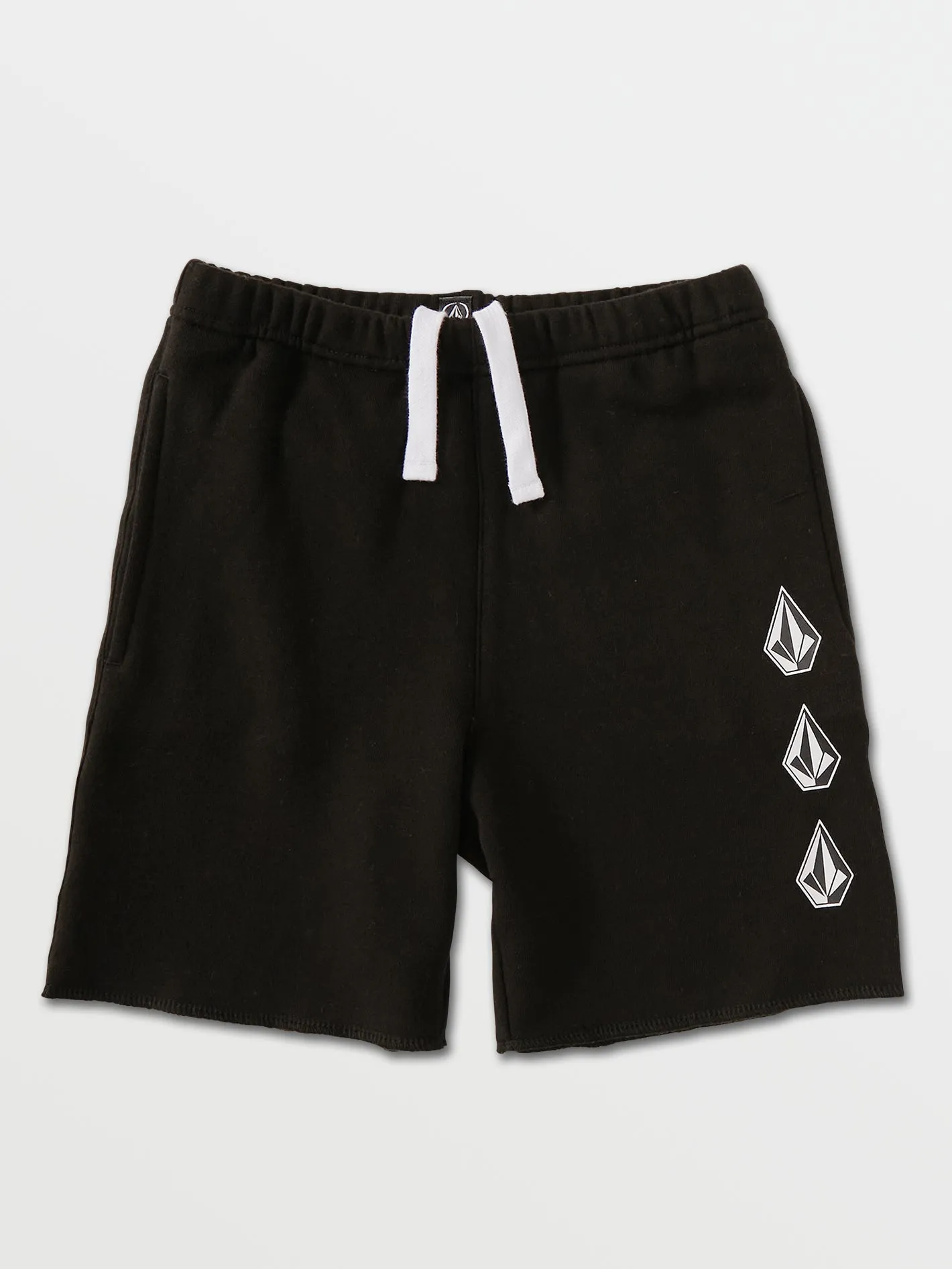Little Boys Iconic Stone Fleece Shorts - Black