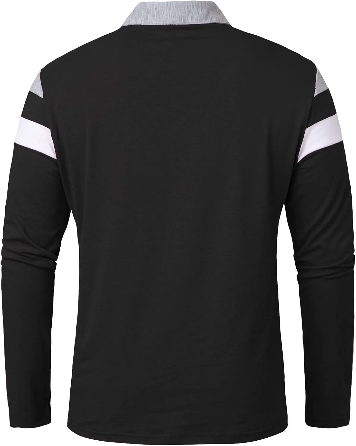 MANSDOUR Men's Polo Shirts Casual Cotton Slim Fit Long Sleeve and Short Sleeve Polo Shirt Patchwork Collared Work Golf Shirt