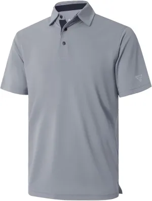 Mens Golf Shirt Short and Long Sleeve Moisture Wicking Dry Fit Performance Solid Casual Pique Golf Polo Shirts for Men