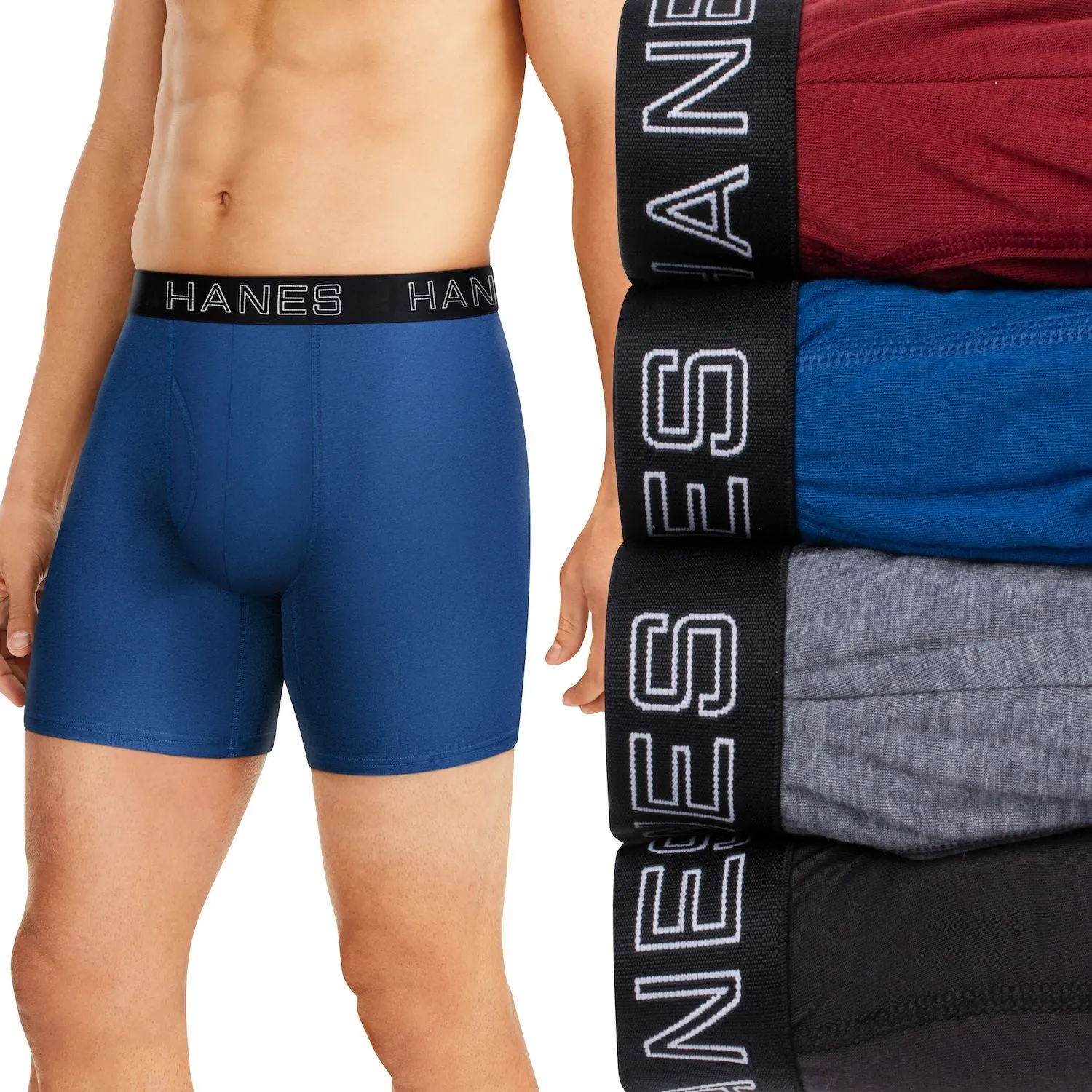 Men's Hanes® 4-pack Ultimate Comfort Flex Fit Total Support Pouch™ Boxer Briefs