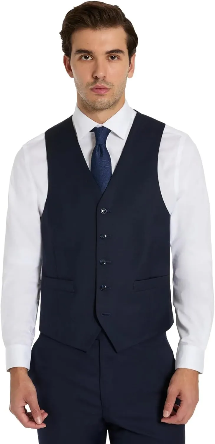 Michael Kors Mens 3-Piece Classic Fit Suit Separates | Blazer, Vest & Pants, Perfect for Weddings, Proms & Formal Events
