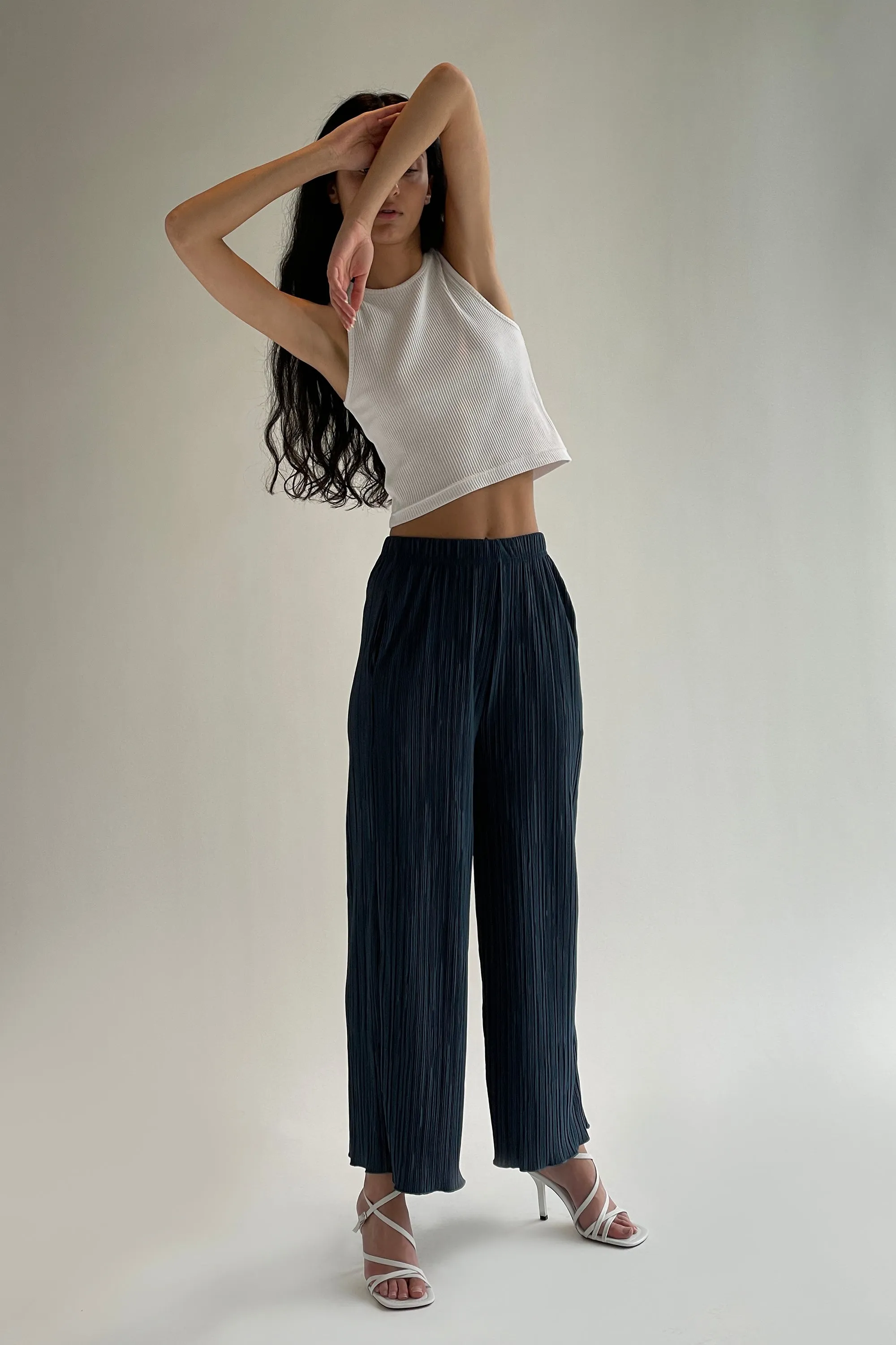 PLEATED WIDE LEG PANT