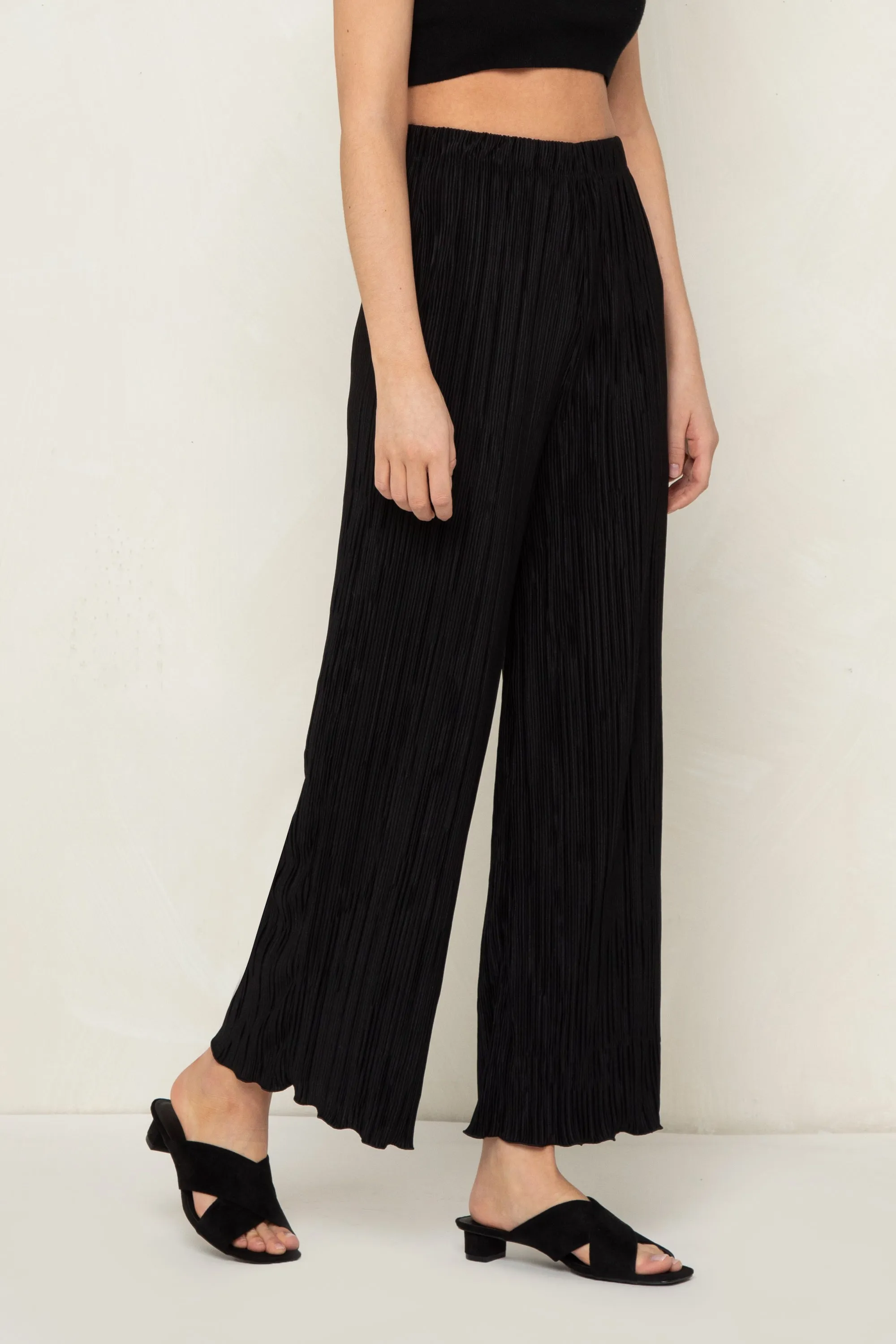 PLEATED WIDE LEG PANT