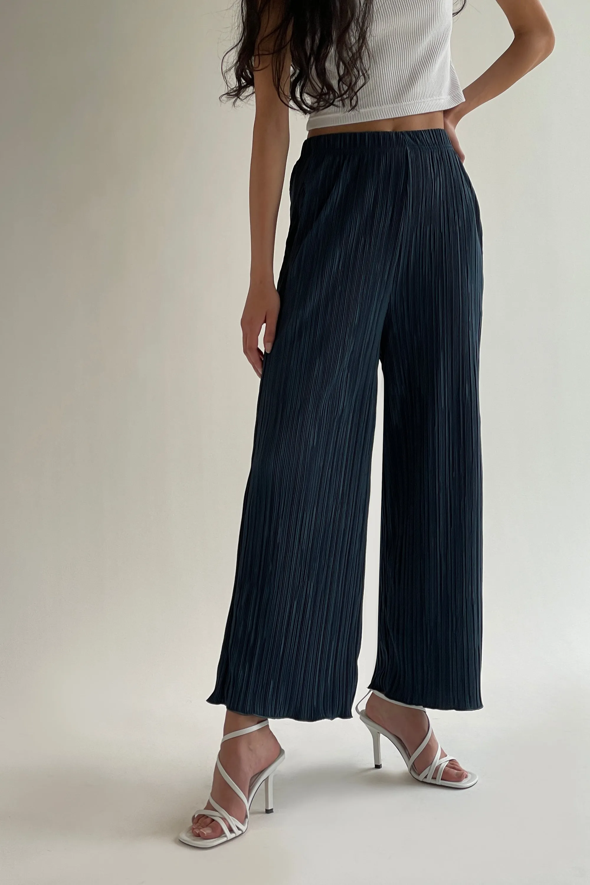 PLEATED WIDE LEG PANT
