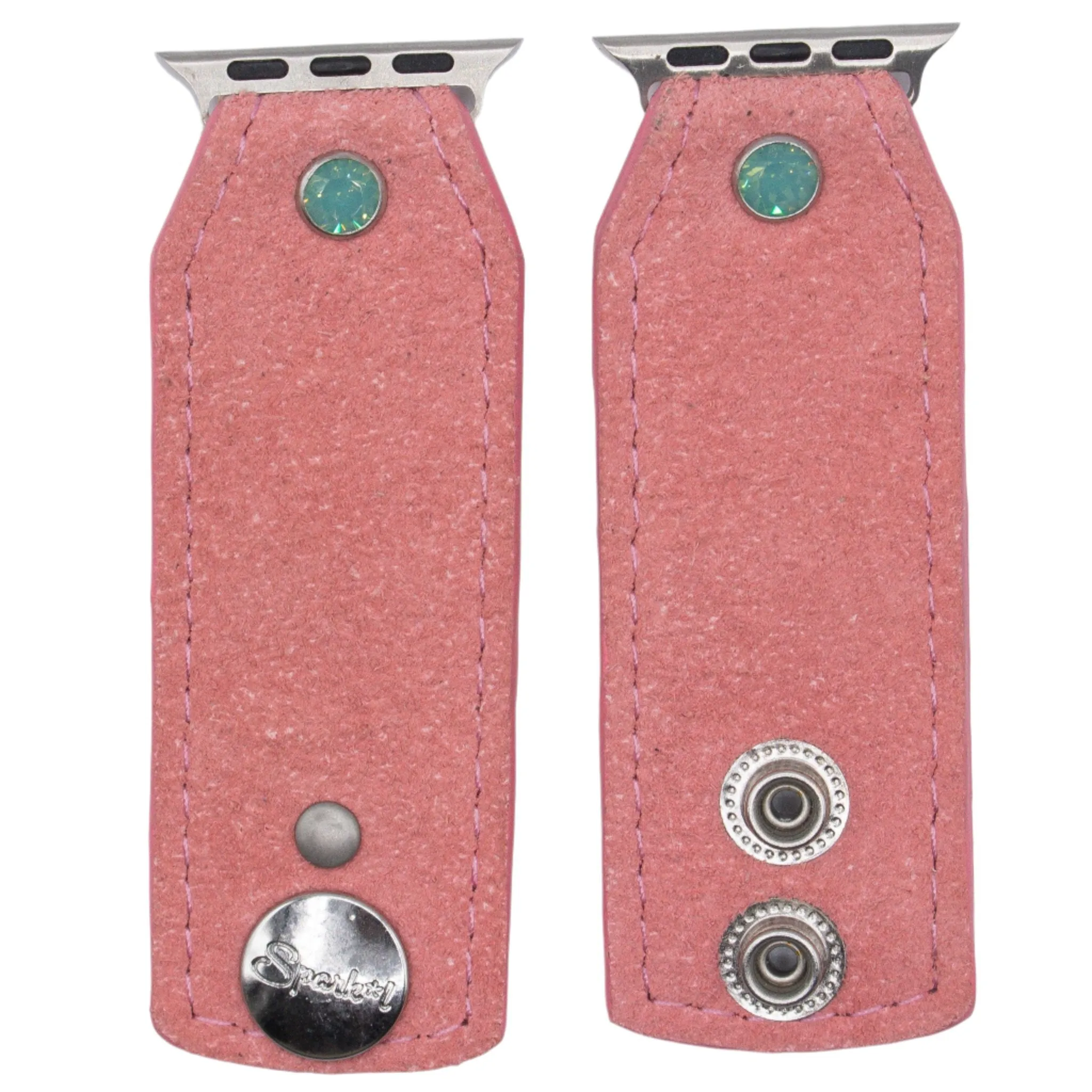 Ready to Ship - Luxe Carnation Suede with Vachetta Watchband (S, All Watch Types)