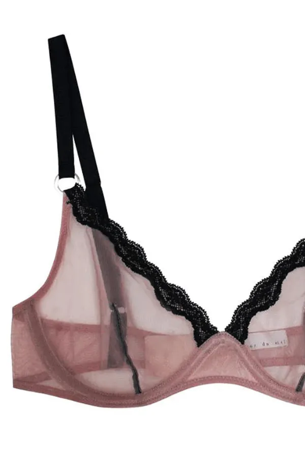 Sheer Tulle Demi Bra- Petal