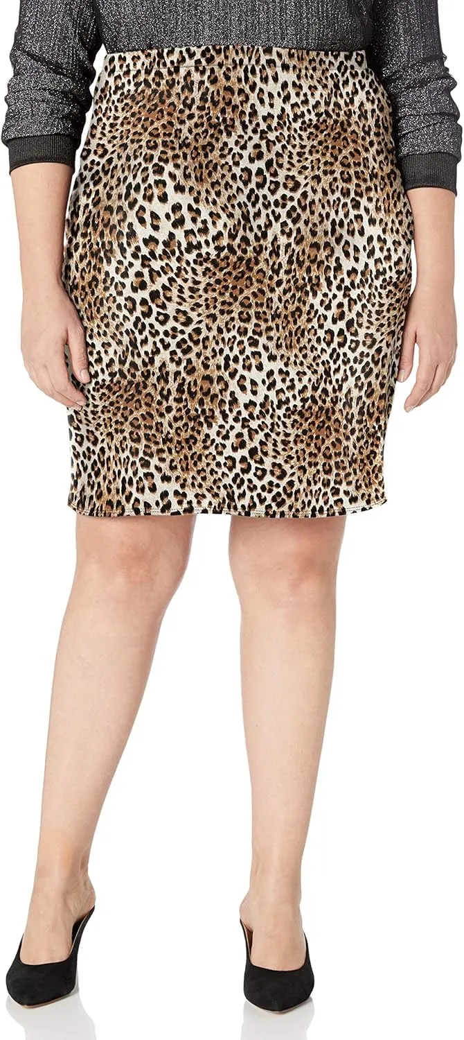 Star Vixen Women's Petite Knee Length Classic Stretch Pencil Skirt