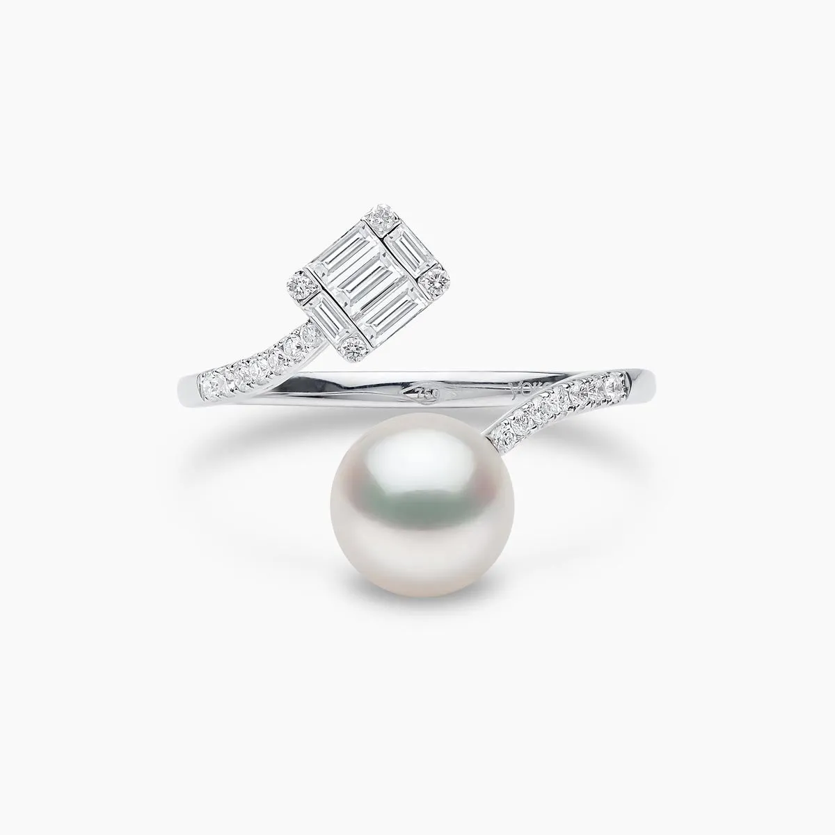 Starlight 18K Gold Akoya Pearl and Diamond Eclipse Ring