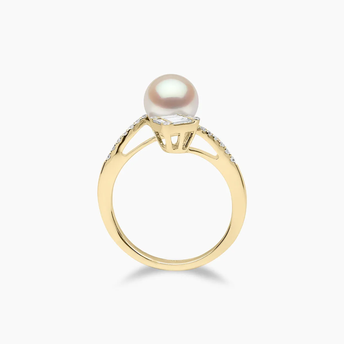 Starlight 18K Gold Akoya Pearl and Diamond Eclipse Ring