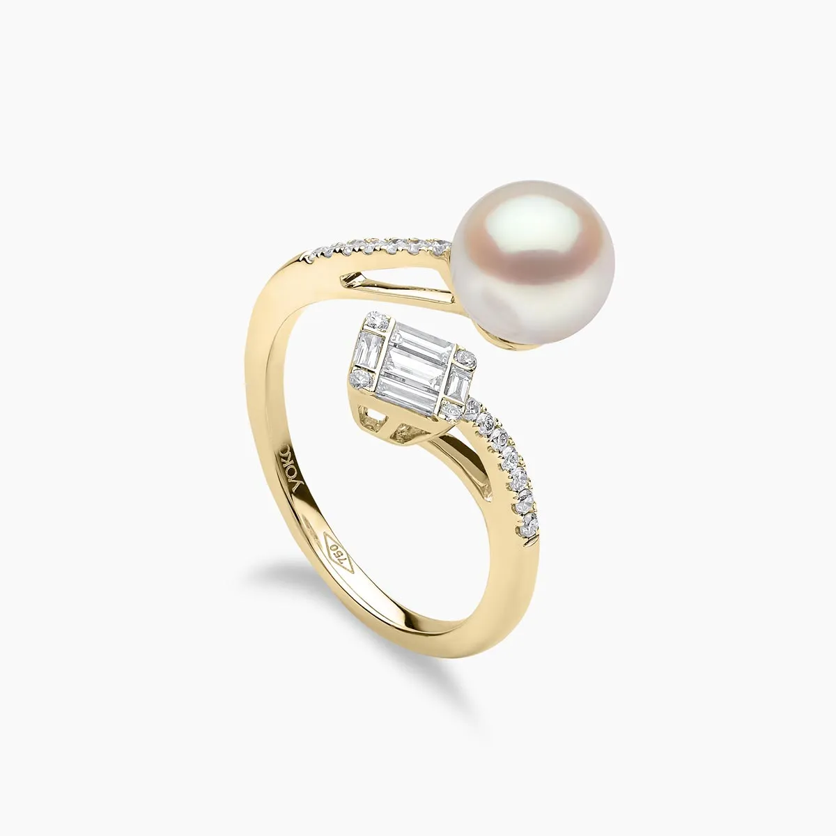 Starlight 18K Gold Akoya Pearl and Diamond Eclipse Ring