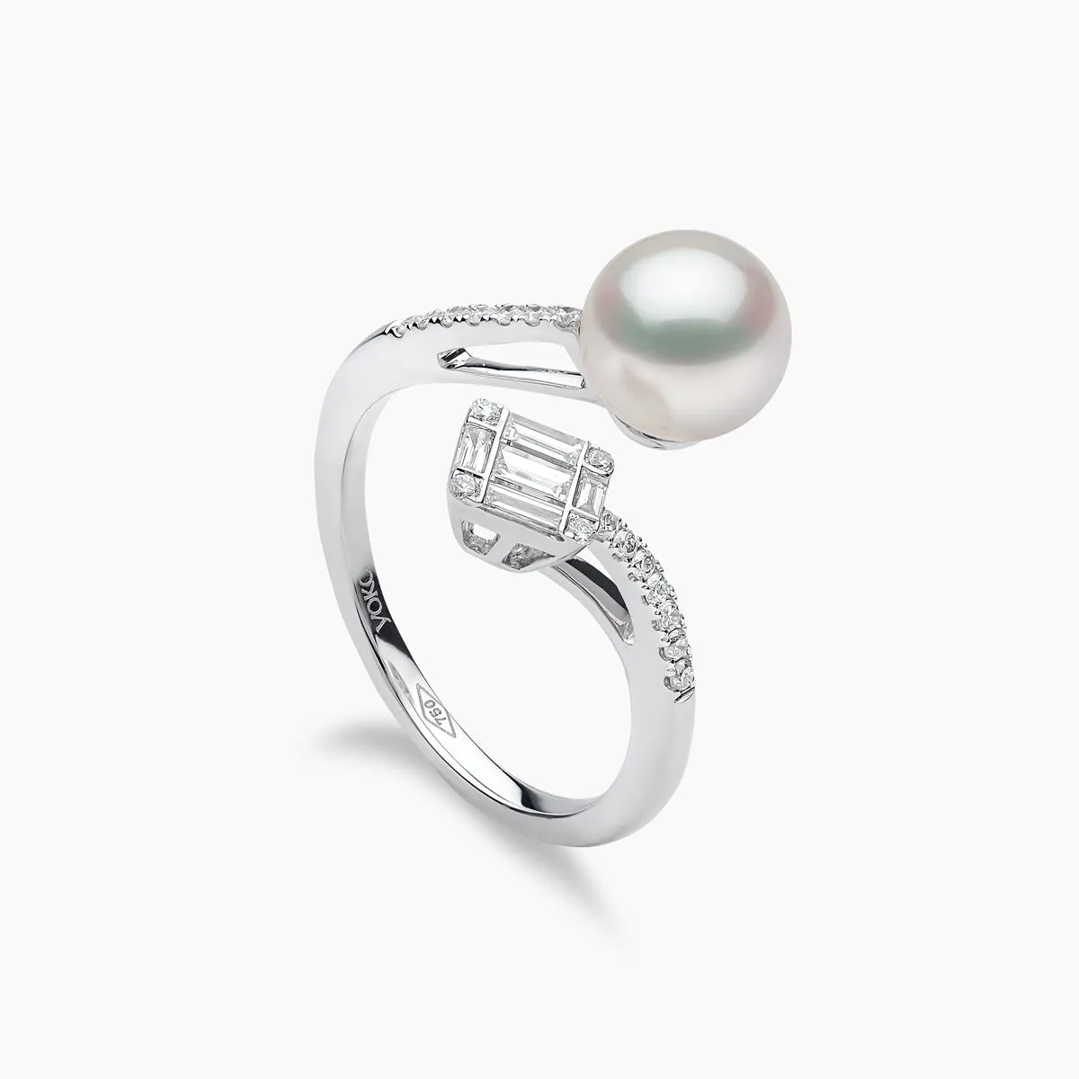 Starlight 18K Gold Akoya Pearl and Diamond Eclipse Ring