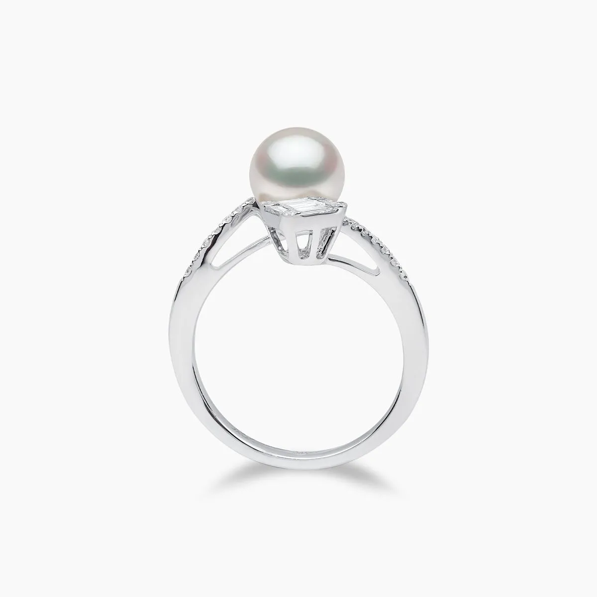 Starlight 18K Gold Akoya Pearl and Diamond Eclipse Ring