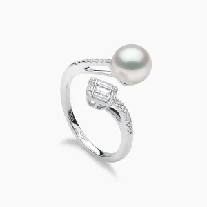 Starlight 18K Gold Akoya Pearl and Diamond Eclipse Ring