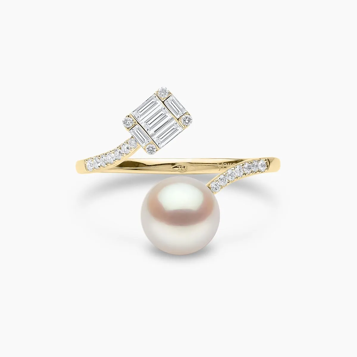 Starlight 18K Gold Akoya Pearl and Diamond Eclipse Ring