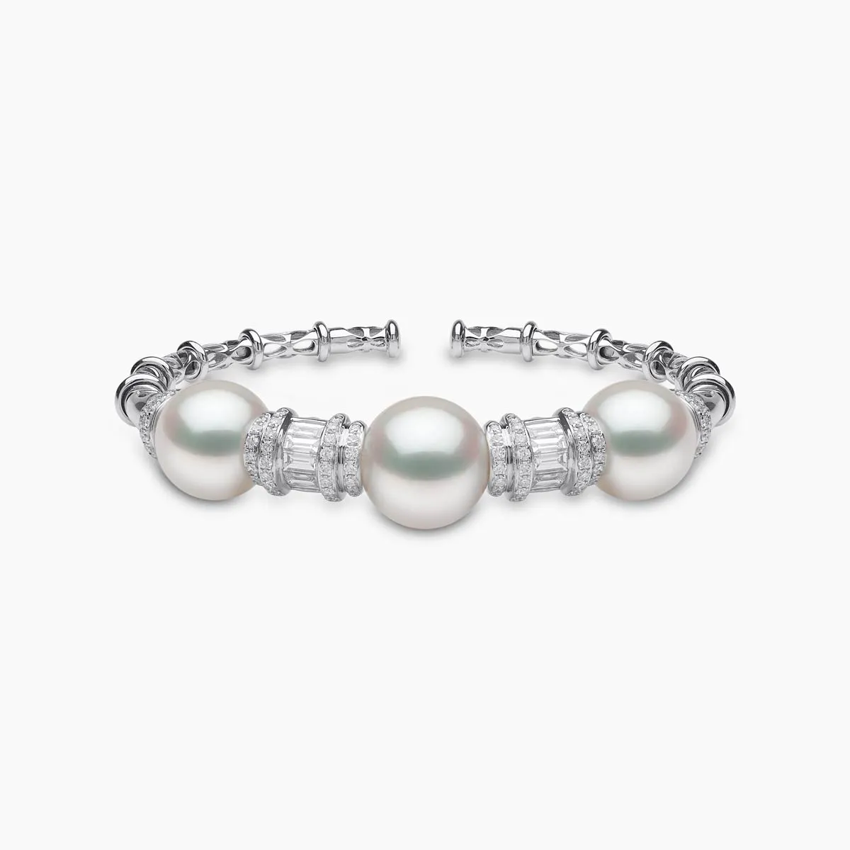 Starlight 18K Gold South Sea Pearl and Diamond Bangle