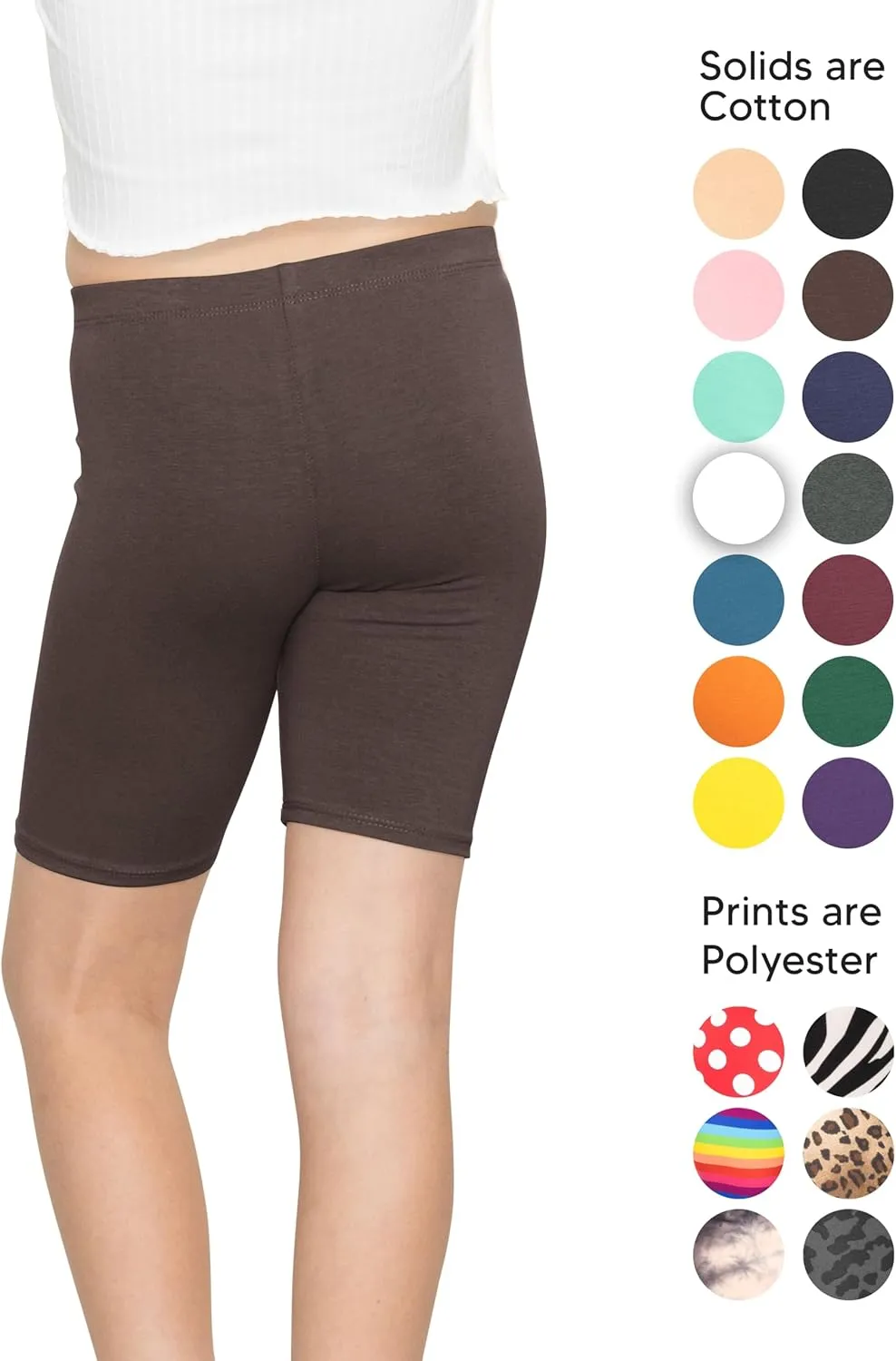 STRETCH IS COMFORT Girl's Cotton Biker Shorts and Cartwheel Shorts | Two Lengths to Choose from | Size 4-14