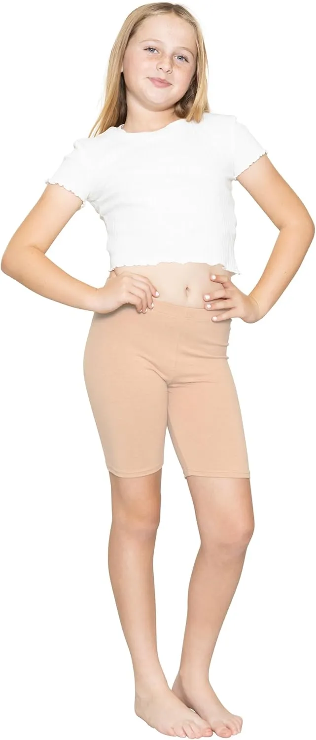 STRETCH IS COMFORT Girl's Cotton Biker Shorts and Cartwheel Shorts | Two Lengths to Choose from | Size 4-14
