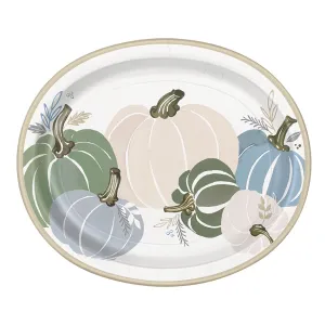Thanksgiving Modern Pastel Oval Plate 12" | 8 ct