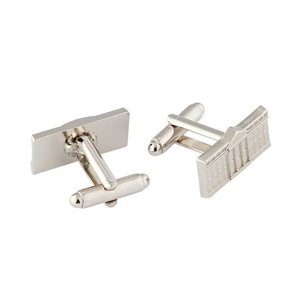 White House Cufflinks, North and South View - Nickel Plated