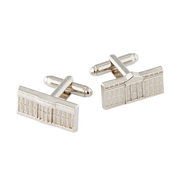 White House Cufflinks, North and South View - Nickel Plated